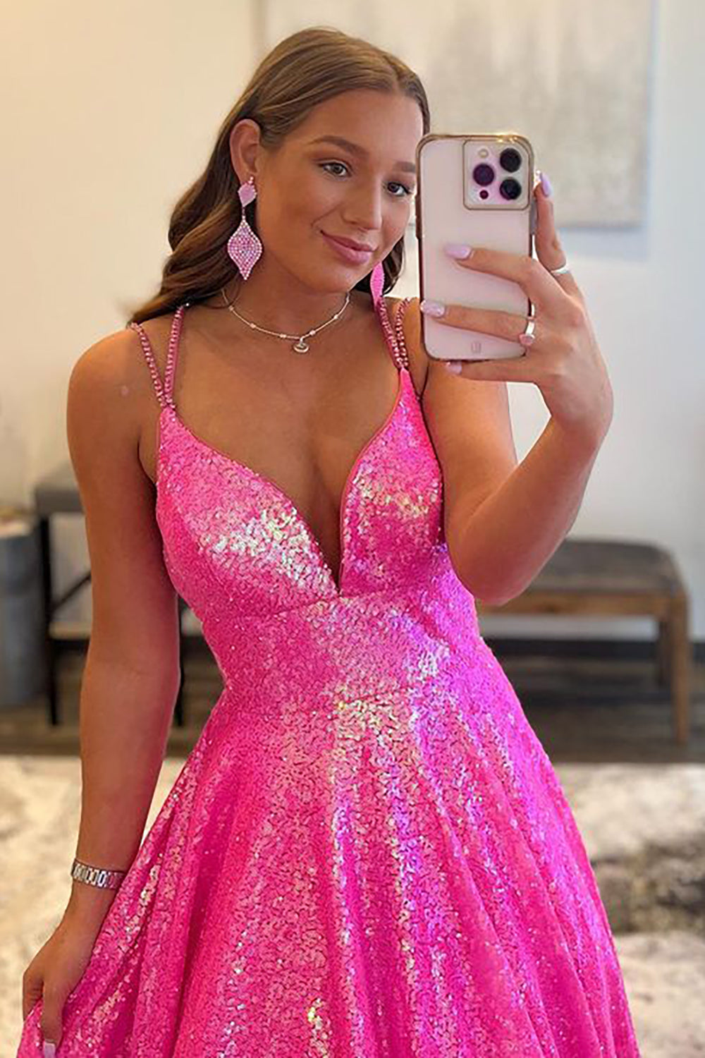 Glitter Sequins Long Prom Dress