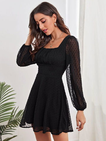 Birthday Mini Dresses White Long Sleeves Short Dress