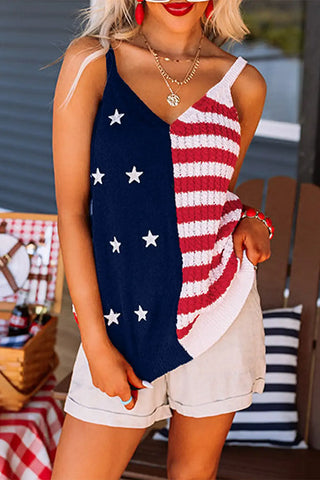 Camiseta de punto con estrellas y rayas patrióticas 
