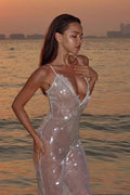 Halter Open Back Sequin Bodycon Mini Dress