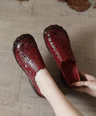 Zapatos planos blancos cómodos para mujer con aberturas 