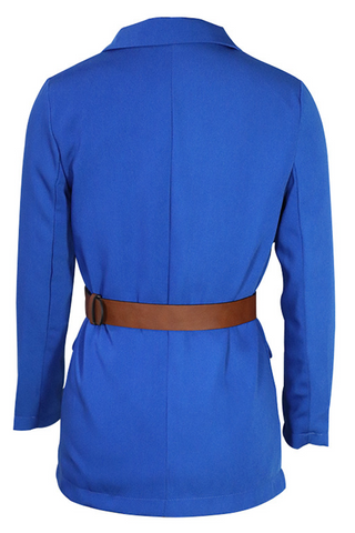 Prenda exterior de cuello vuelto con parches lisos de calle (3 colores) 