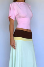 One Shoulder Cropped Fitted Blouse