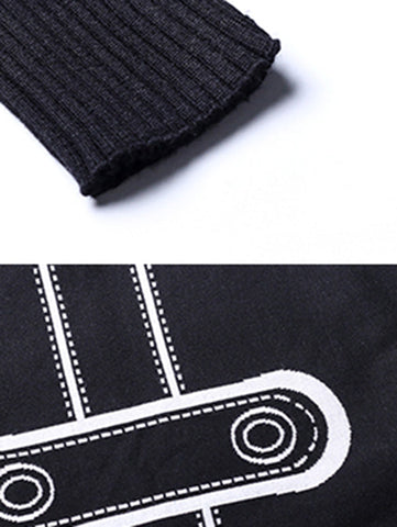 Suéter de punto irregular con estampado original 