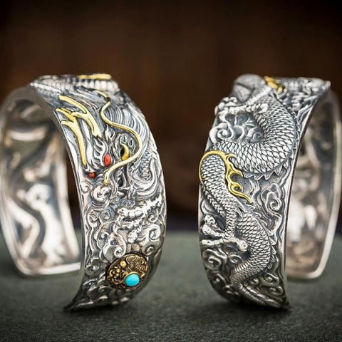 Sterling Silver Flying Dragon Bracelet