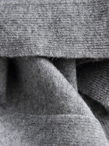 Fledermausärmel High-Low Einfarbiger Strickpullover mit U-Boot-Ausschnitt 