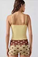 Casual Solid Cross V Neck Cami Top