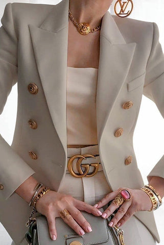 Blazer cruzado de metal Just Go for It 