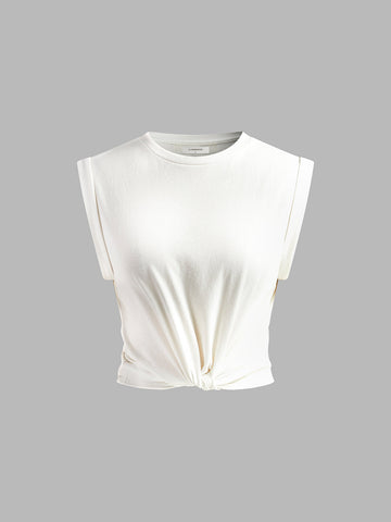 Camiseta de algodón anudada 