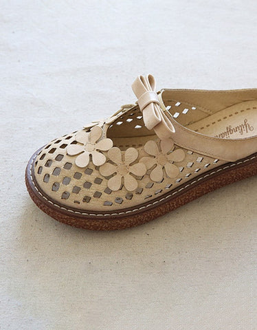 Pantuflas de plataforma retro con flores de verano para mujer 