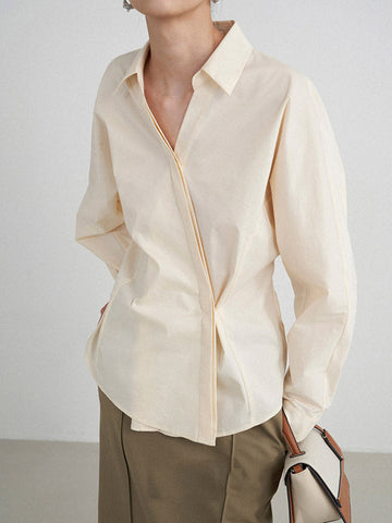 Loose Buttoned Solid Color Long Sleeves Lapel Blouses&Shirts Tops + Skirts Bottom + Notched Collar Blazer Outerwear Three Pieces Set
