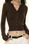 Short Slim-Fit Knit Cardigan