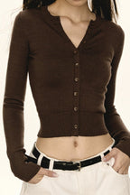 Short Slim-Fit Knit Cardigan