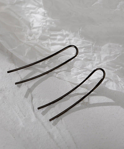 Schicke, vergoldete U-förmige Ohrstecker aus Sterlingsilber aus Seide 