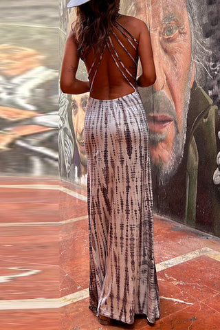 Vestido largo cruzado con espalda abierta y efecto tie-dye de Meridress (6 colores disponibles)