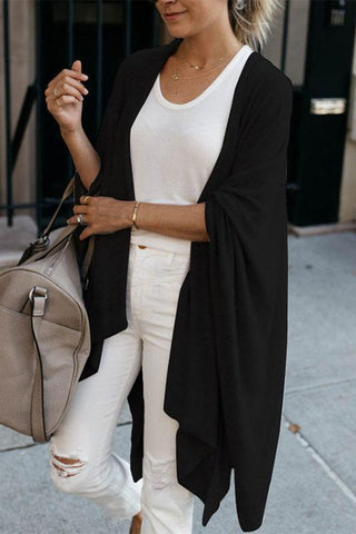 Meridress Open Front Irregular Kimo Cloak Cardigan