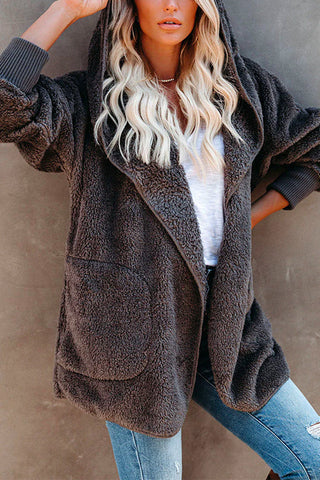 Meridress - Sudadera con capucha abierta y bolsillos
