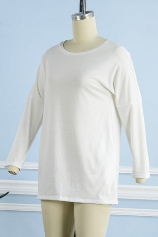 Tops casuales de cuello redondo con bolsillos y parches sólidos (13 colores) 