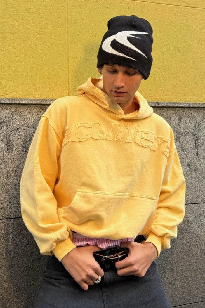 Solid 3D Letter Casual Longsleeve Hoodie