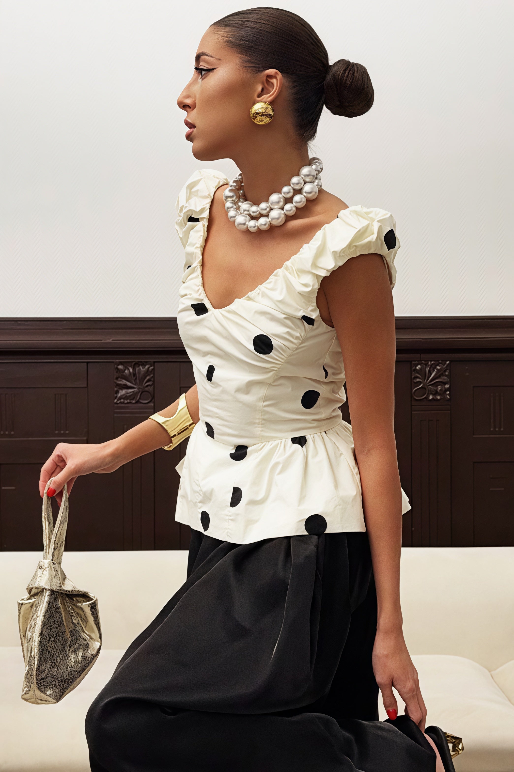 Vintage Polka Dot Elegant Basic Cami Top