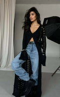 Knitted Flare Long Sleeve Beach Cardigan