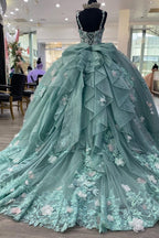 Ballkleid aus Tüll mit herzförmigem Ausschnitt und Applikationen für Quinceañeras