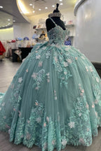 Ballkleid aus Tüll mit herzförmigem Ausschnitt und Applikationen für Quinceañeras