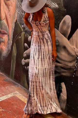 Vestido largo cruzado con espalda abierta y efecto tie-dye de Meridress (6 colores disponibles)