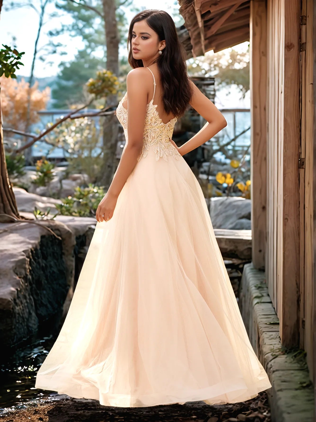 Pretty Hot Fix Sparkly Crystal Embroidery Prom Dress