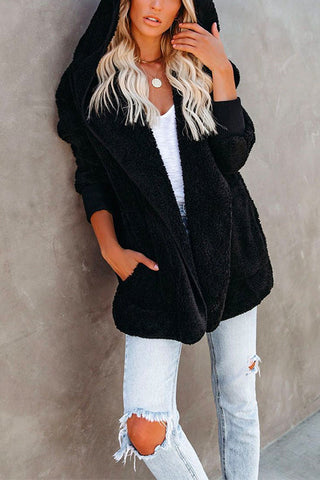 Meridress - Sudadera con capucha abierta y bolsillos
