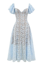 Lace Floral V-Neck Backless Maxi Dress