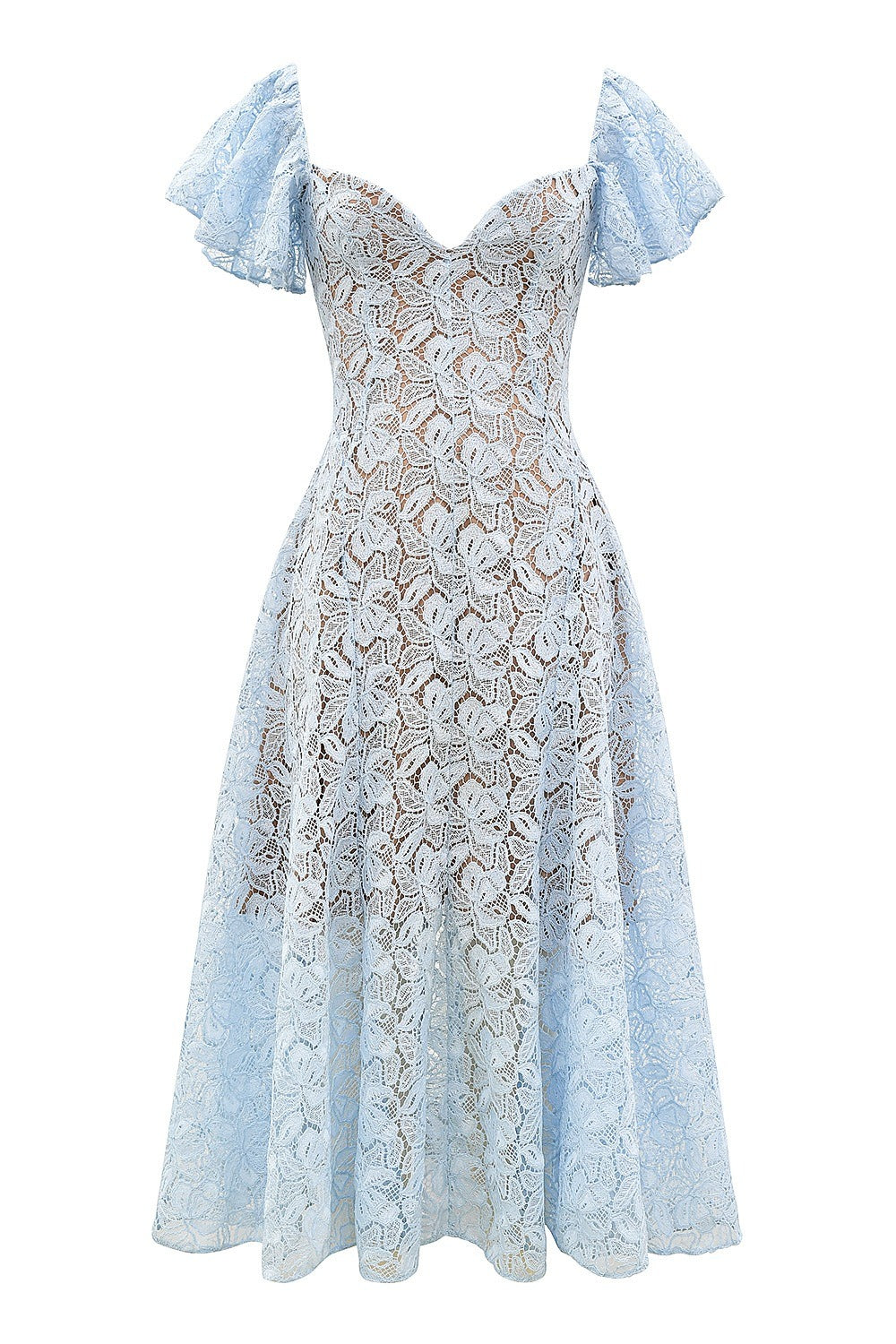 Lace Floral V-Neck Backless Maxi Dress