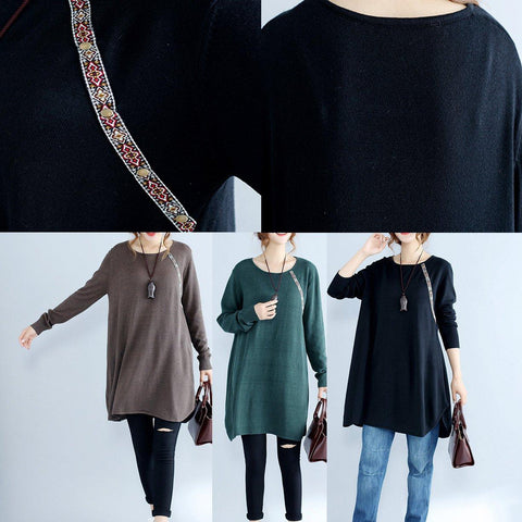2021 fall fashion cotton women sweater dresses oversize chocolate cozy knit dress