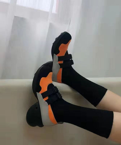 Zapatos de ballet con tacones altos, estilo elegante, de piel sintética con hebilla y correa de color block 