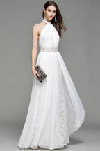 Halter Backless Prom Gown Evening Dress