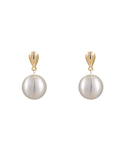Beautiful White Metal Alloy Spherical Drop Earrings