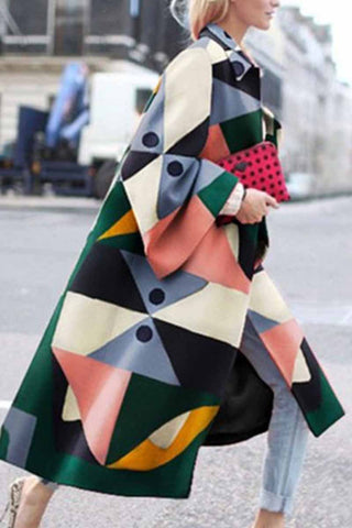 Abrigo elegante de manga larga con cuello de solapa para mujer de Chicindress 