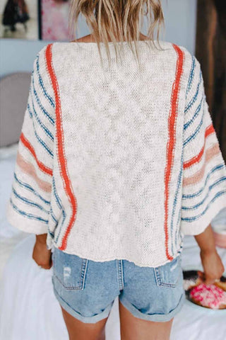 Chicindress – Gestreifter Colorblock-Pullover 