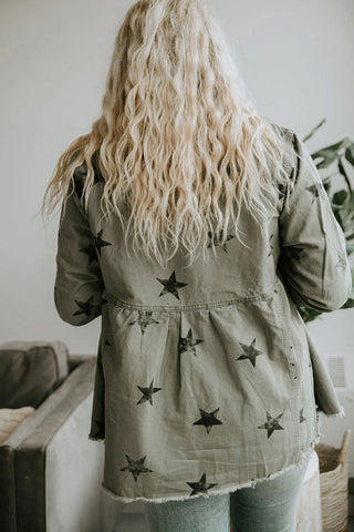 Chaqueta vaquera holgada de longitud media para mujer 