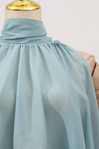 Sweet Irregular Stand Collar Loose Solid Halter Blouse