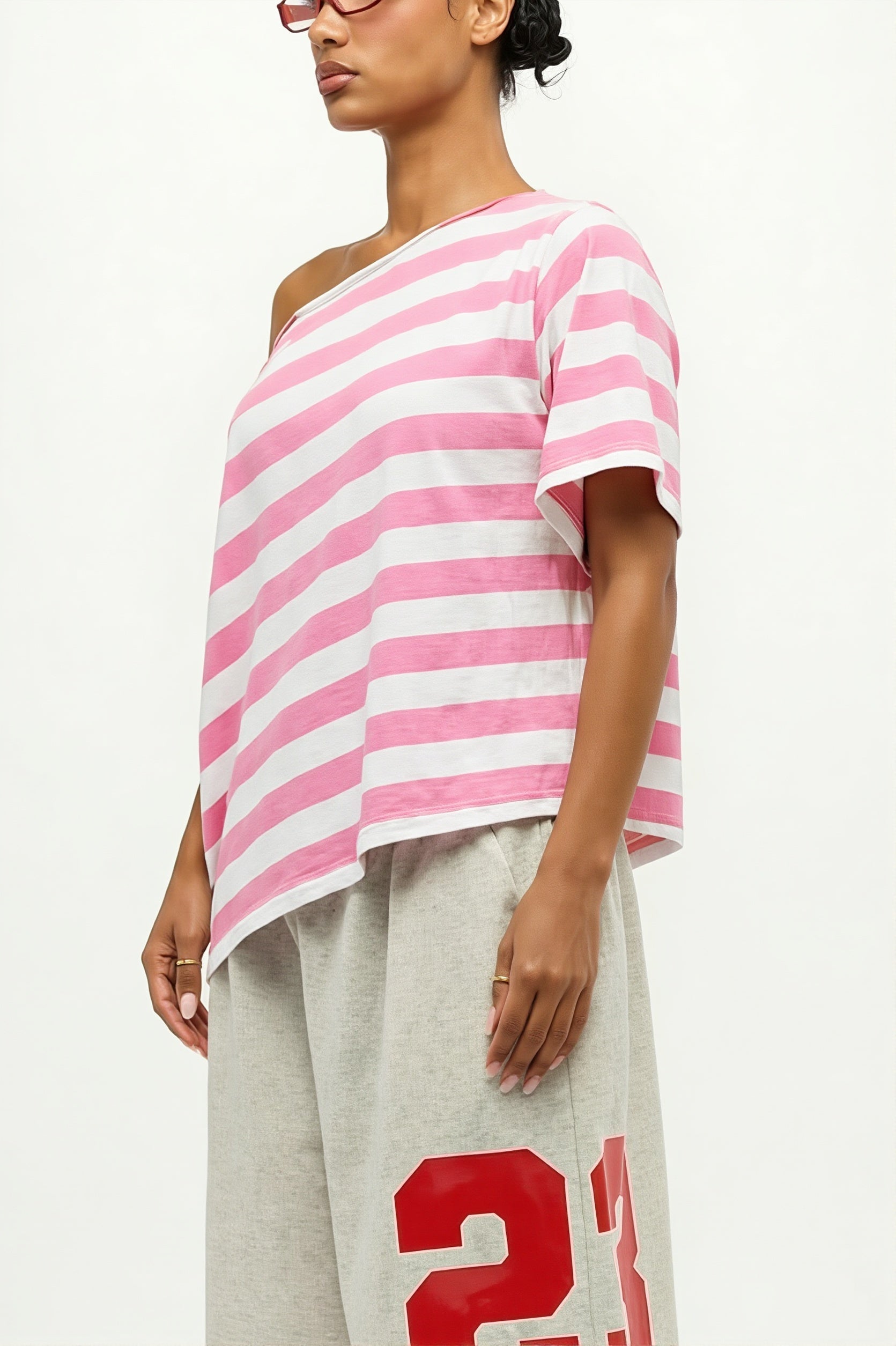 Casual Colorful Striped Loose T-Shirt