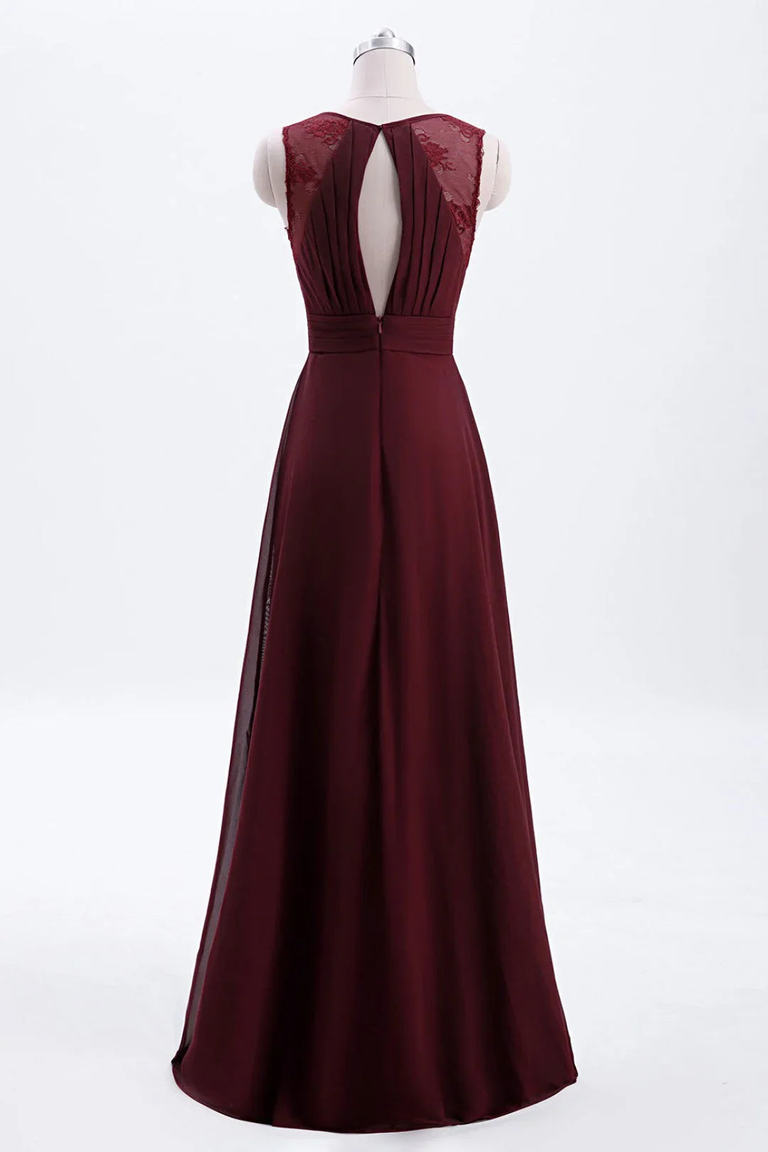 Chiffon A-line Pleated Long Bridesmaid Dress