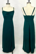 Cowl Neck Straps Chiffon Long Bridesmaid Dress