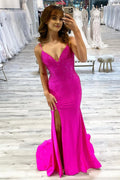 Sparkly  Mermaid Sequins Long Prom Dress with Slit