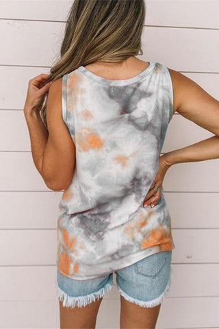 Camiseta sin mangas con nudo retorcido y teñido anudado Meridress