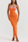 Lace Trim Wrap Cami Maxi Dress
