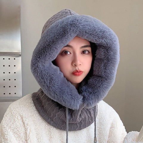 Women Winter Knitted Plush Solid Warm Hats