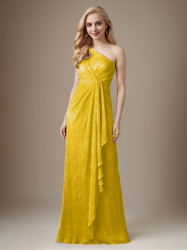 Rubinrotes Etuikleid mit One-Shoulder-Schulter und Metallic-Mesh-Optik, Brautmutterkleid