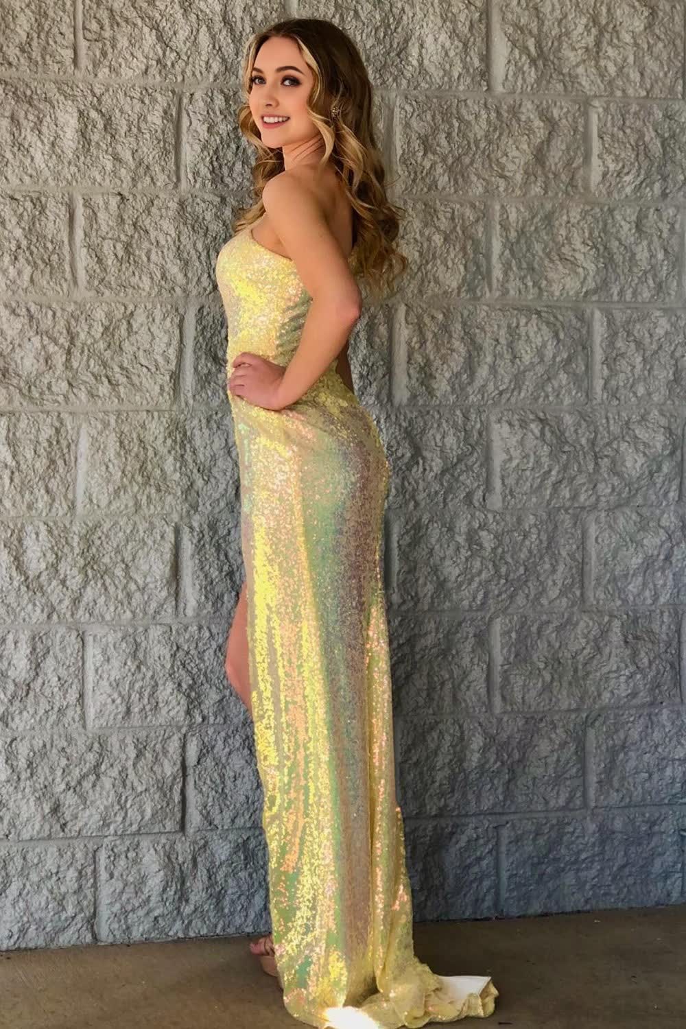 Funkelndes Pailletten Meerjungfrauen-Abendkleid mit Applikationen