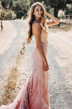 Meerjungfrauen-Abendkleid lang mit Applikationen